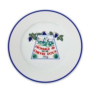 Revol Fromage de Chevre Doux 150 g Cheese Salad Plate France Blue White Blue GUC